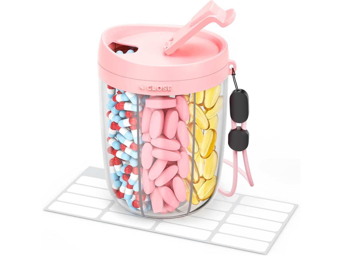 Organizador de Comprimidos CHRUI 6 Vitaminas Anti mistura Sem Bpa (rosa)
