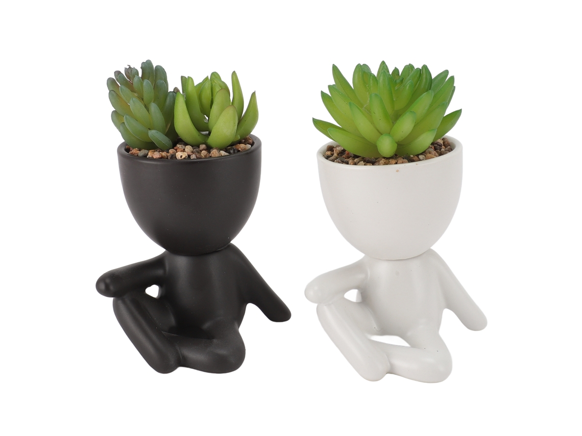 Vaso De Suculenta Artificial Laxiscreed Para Decoração De Mesa, Pack De 2 Peças