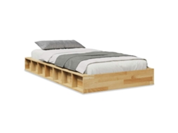 Bed Frame, Bed Frames Vidaxl Marrom Madeira De Carvalho (90 X 200 Cm)