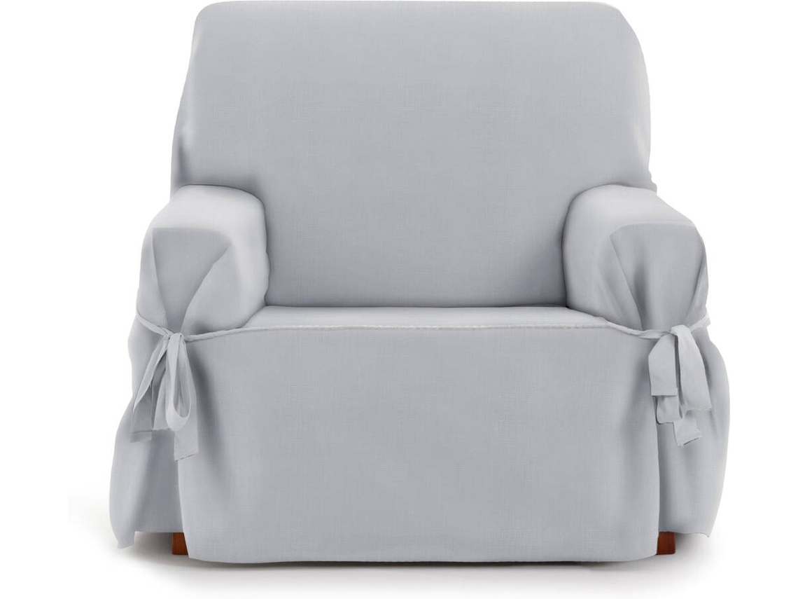 Capa de Poltrona EYSA Levante com Laços (110 x 70 x 120 cm - Algodão e Poliéster - Gris claro)