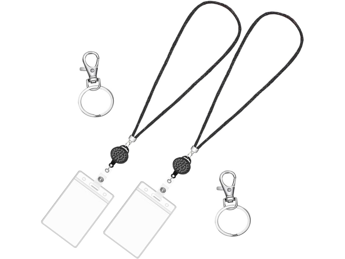 Suporte Vertical Transparente Em Plástico E Nylon Yarnow Cartões E Crachás, Conjunto Com 1 Unidade, Preto, Para
