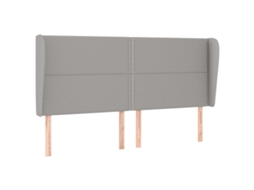 Cabeceira de Cama com Abas Tecido Cinzento Claro MAISON EXCLUSIVE (183x23x118 cm)