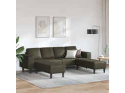 Vidaxl Sofá De Sala De Estar 3 Pcs Verde Exército