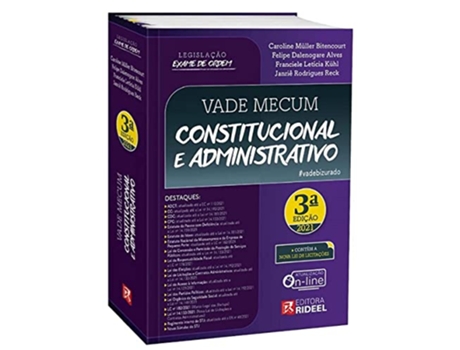 Livro Vade Mecum Constitucional E Administrativo - Legislação Exame De Ordem - 3A Edição de Caroline Muller Bitencourt (Português)