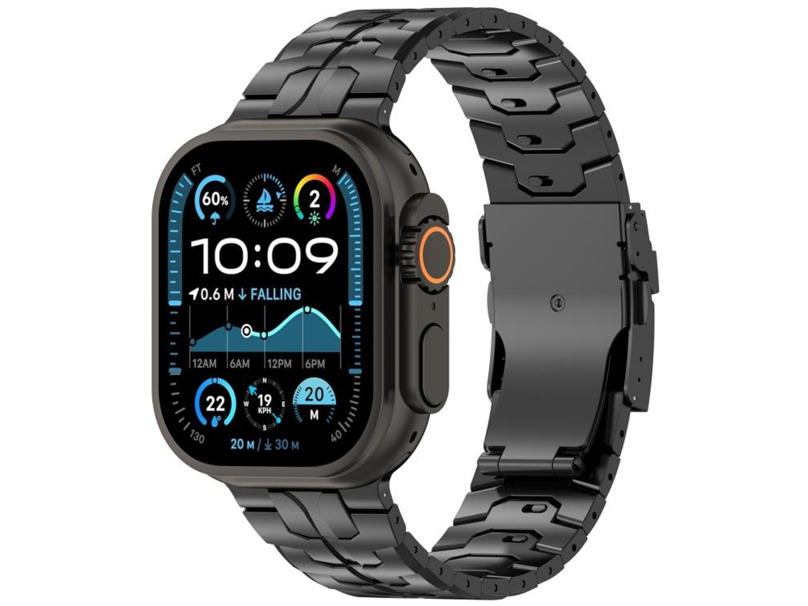 Bracelete Para Apple Watch 42/41/40/38mm - Liga De Titânio Com Fecho De Segurança Removível Preto