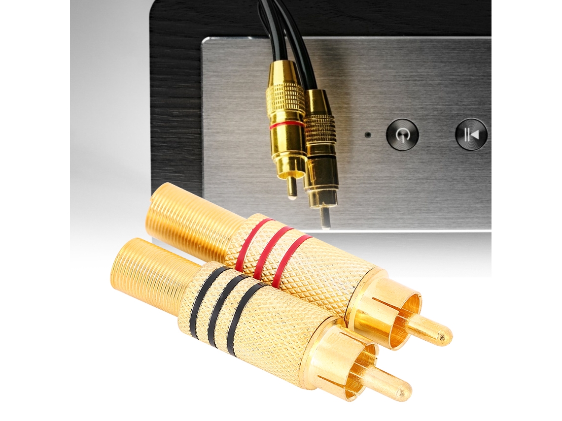 Conjunto 20 Conectores Rca Áudio Av Para Equipamentos