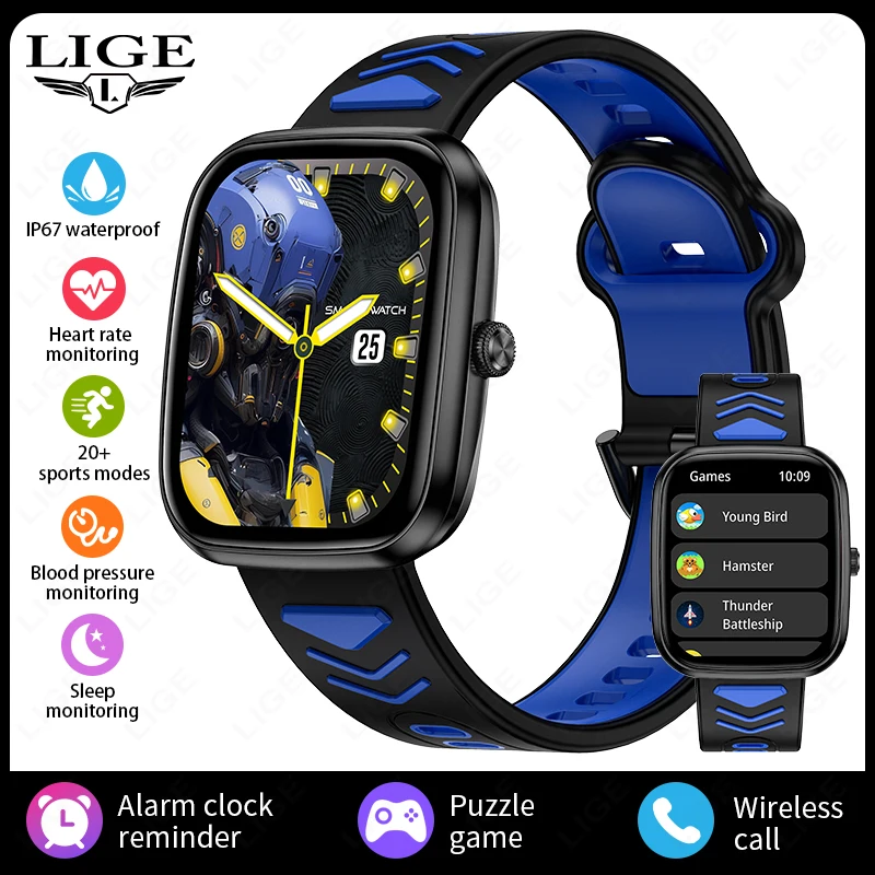 Smartwatch De 1,75 Polegadas (silicone Preto) Com Chamadas Bluetooth Em Hd.