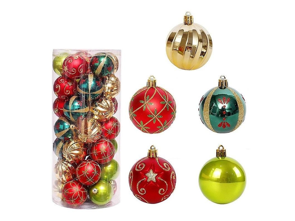 30 Bolas De Natal De Plástico Inquebrável
