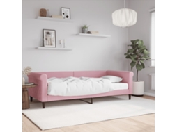 Cama De Solteiro | Camas Para Quarto | Sofá-cama Com Colchão 90x200 Cm Veludo Rosa