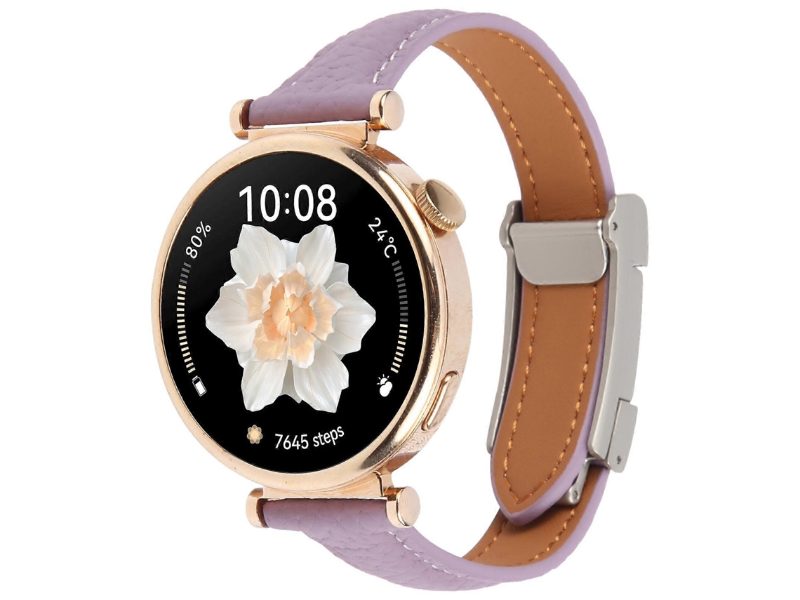 Pulseira De Couro Universal Fina Com Fecho Magnético
