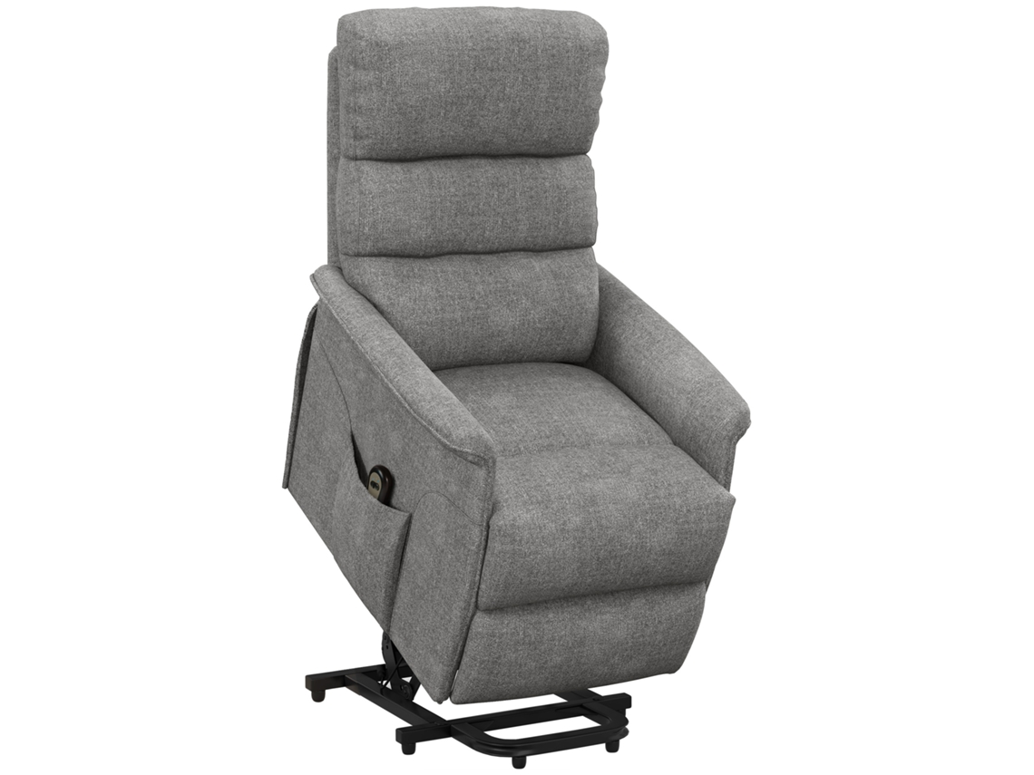 Poltrona Poliéster, Aço E Espuma Cor Cinzento 66x90x96 Cm Homcom