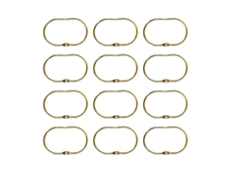12 Peças De Anéis De Gancho De Cortina De Chuveiro Aberto Oval Para Pendurar Compatíveis Com Gancho De Vara De Metal Banheiro Sygo