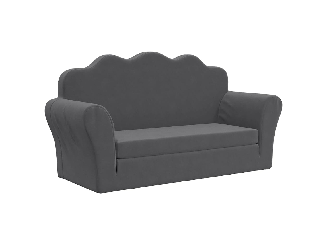 Maison Exclusive - Sofá-cama Infantil De 2 Lugares Pelúcia Macia Antracite