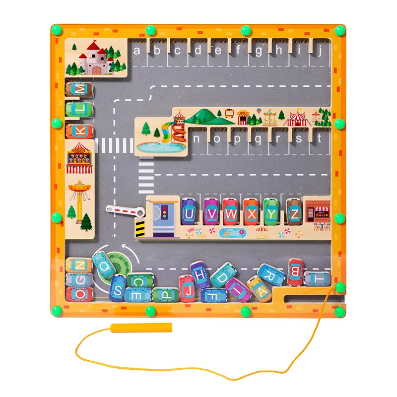(laranja) Labirinto Digital De Cores Montessori Magnético, Brinquedos, Atividades Pré-escolares Para Crianças De 3-5 Anos De Idade