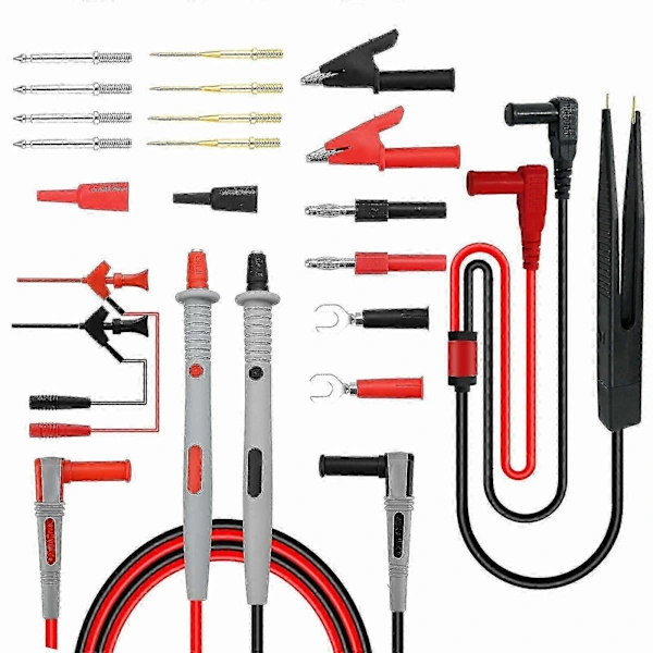 Kit De Cabos De Teste Para Multímetro Digital Fluke Electrical Com Ponta De Prova Tipo Jacaré Co Aquaforge