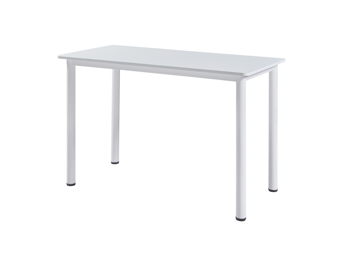 Mesa de Jantar Tammelaversátil para 4 Pessoas em Aço e Mdf 120 X 60 X 75 Cm Branco [EN.CASA]
