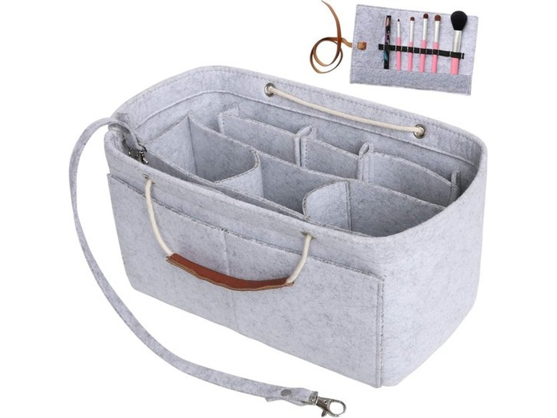Zakorganizer Voor Dames - Vilt - Beige En Lichtgrijs - Medium