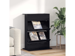 Vidaxl Estante De Revistas Carvalho Preto 70 X 41 X 96 Cm