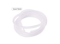 Tubo de silicone transparente, grau alimentício, flexível, 1m, para bomba peristáltica, laboratório, aquário, 3mmx5mm | S/MARCA