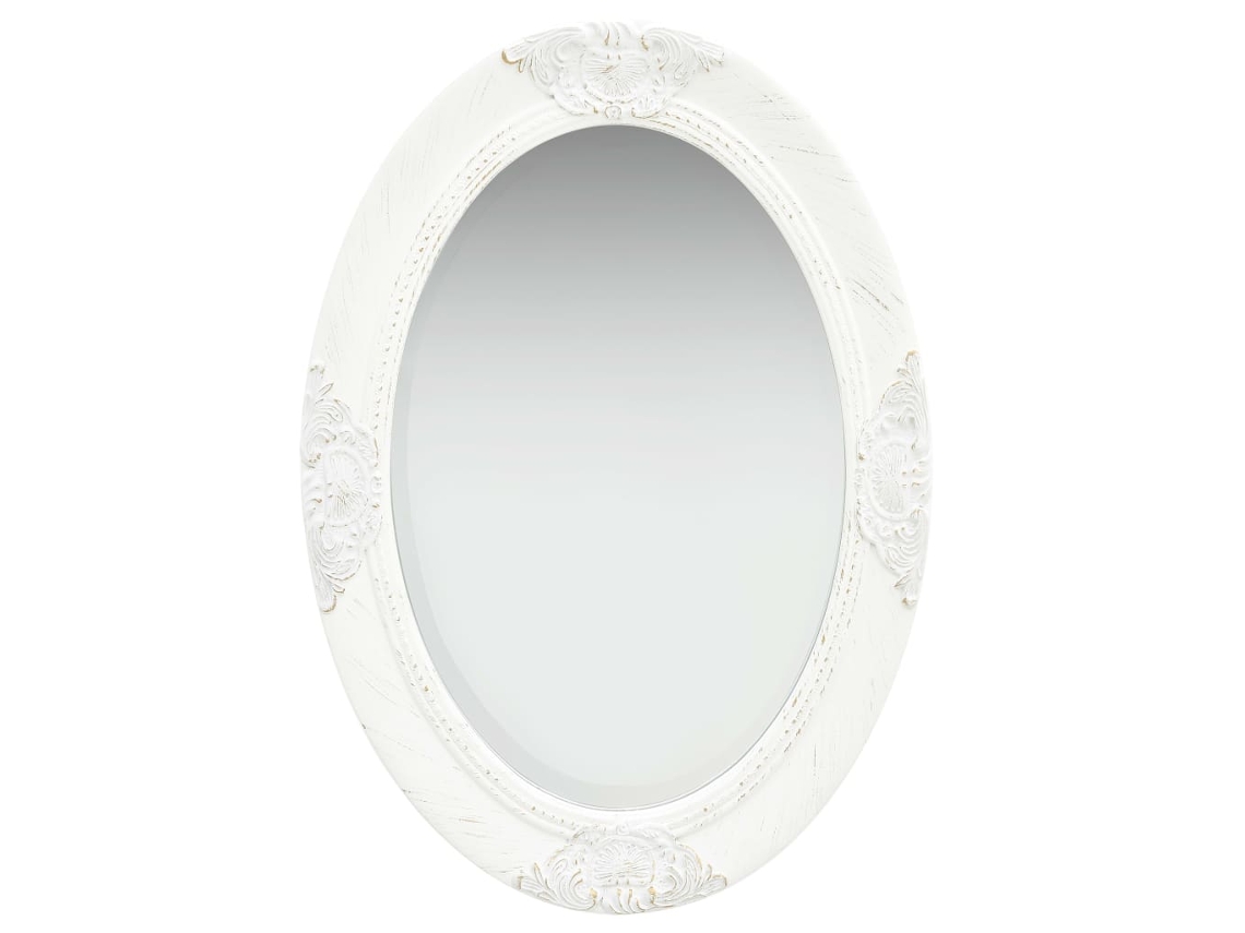 Vidaxl Espelho De Parede Estilo Barroco 50x70 Cm Branco