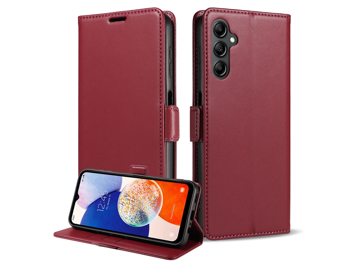 Capa Flip Para Celular Samsung, Textura Lisa.marrom-a36