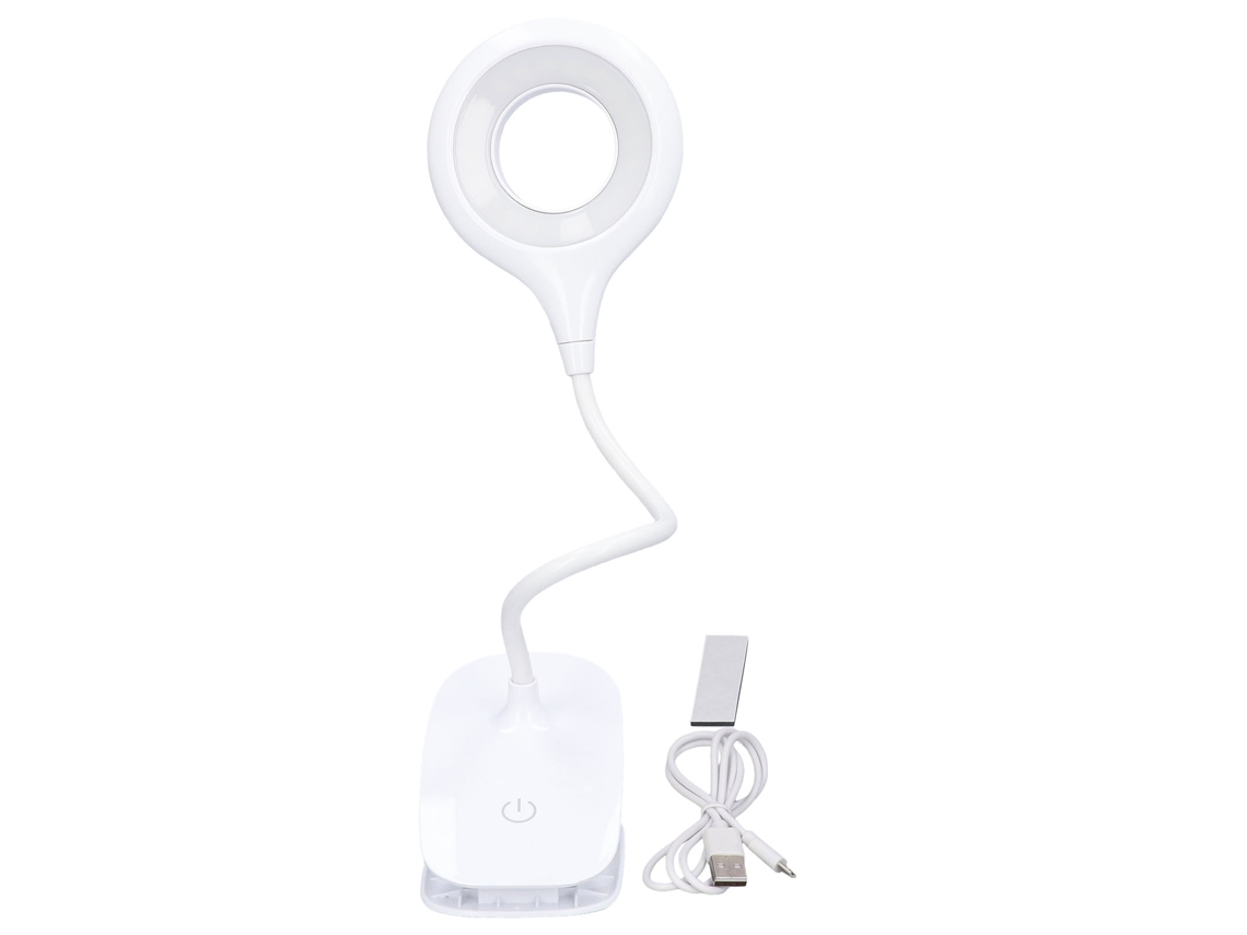Lâmpada de Mesa LED Clip On Recarregável USB 3 Modos de Iluminação Controle Touch | S/MARCA