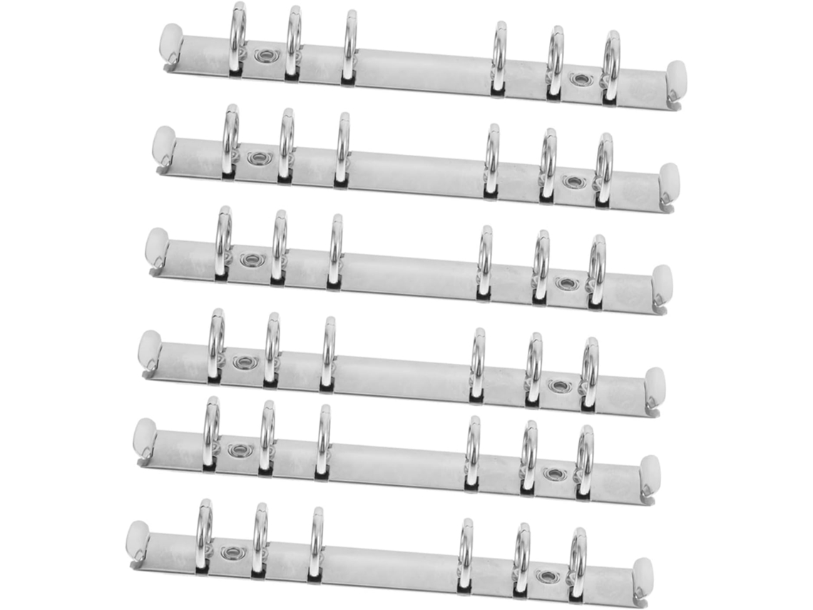 Conjunto De 6 Argolas Metálicas Para Fichários A6, Com 6 Furos, Clipes De Aço Inoxidável Para Encadernação Diy, Argolas