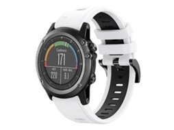 Lurelia Pulseira De Silicone Garmin Fenix 3 Hr 26 Mm, Preta/ Branca