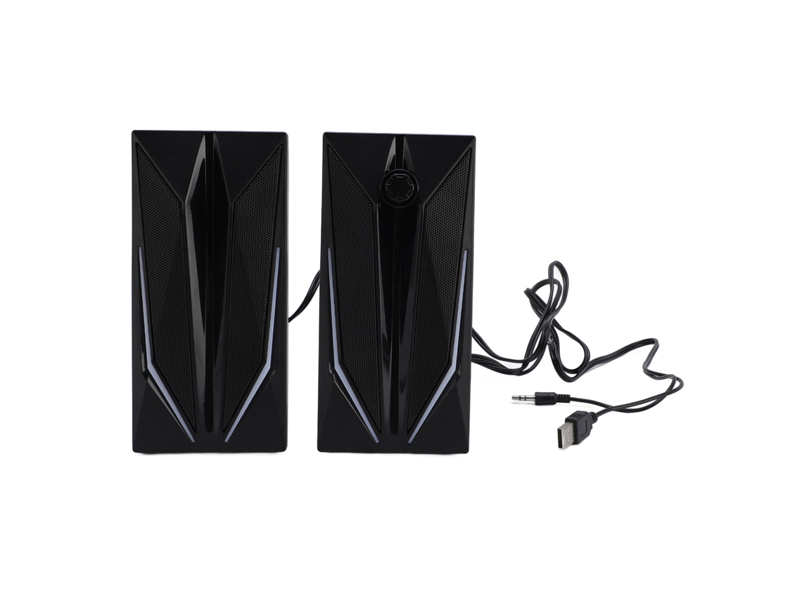 1 Par De Alto-falantes De 2.0 Polegadas Com Luz Rgb Usb Pequeno Multimídia Para Laptop Desktop Pc