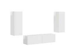 Conjunto Móvel TV 2 Peças Branco Brilhante MAISON EXCLUSIVE