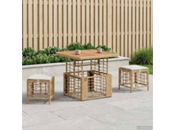 Vidaxl Conjunto De Jantar Para Jardim 3 Unid. Natural E Branco