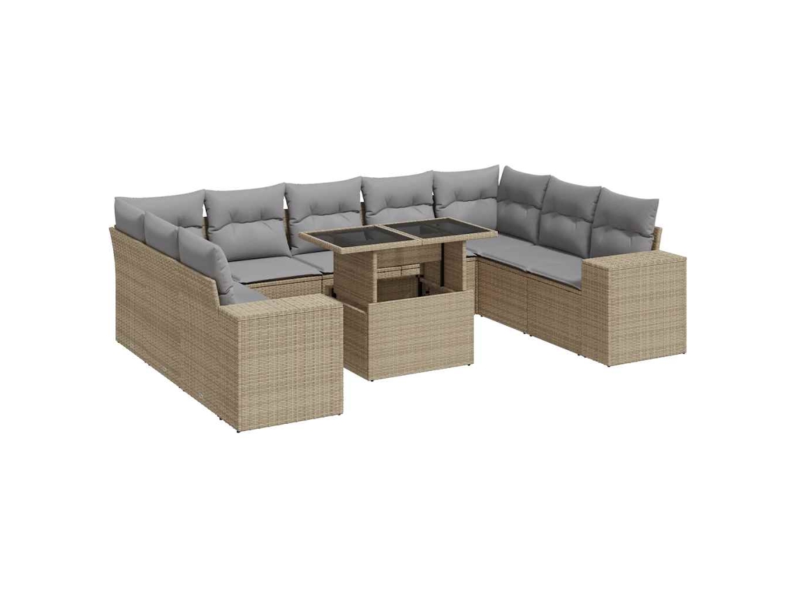 Garden Sofa Set, Garden Sofa Sets Vidaxl Bege Rattan / Vime (n/a)