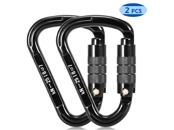 2pcs Carabiner De Bloqueio Automático 25kn D-forma Para Escalada Rappel Mochilão Sem Arranhões