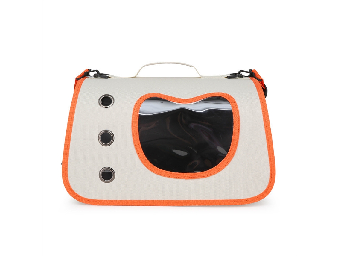 Bolsa de Transporte Portátil de Grande Capacidade para Animais de Estimação, com Abertura Lateral Respirável, na Cor Laranja PANOONA