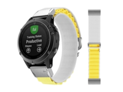 Bracelete Loop Alpine para Garmin tactix Delta - Solar Edition Branco e Amarelo