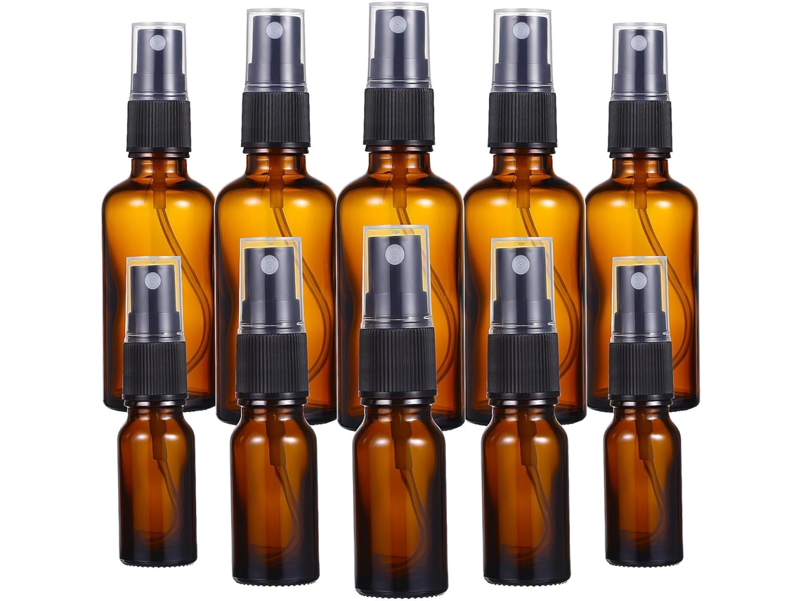 10 Frascos De Vidro Âmbar Com Spray