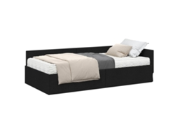 Conjunto de 2 Estruturas de Cama de Canto com Colchão Verde Tecido MAISON EXCLUSIVE