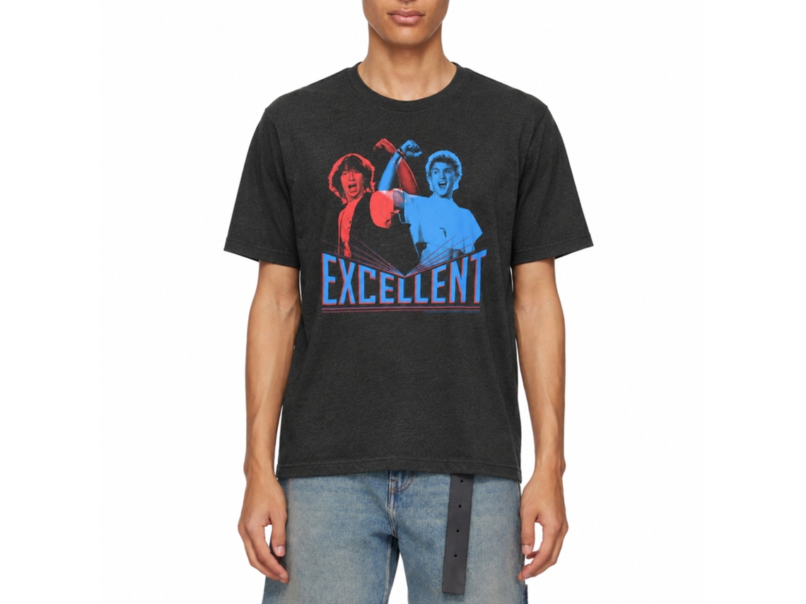 Rockinstone Bill And Ted 3d Excellent Heather Black Adult T-shirt Size:xxl