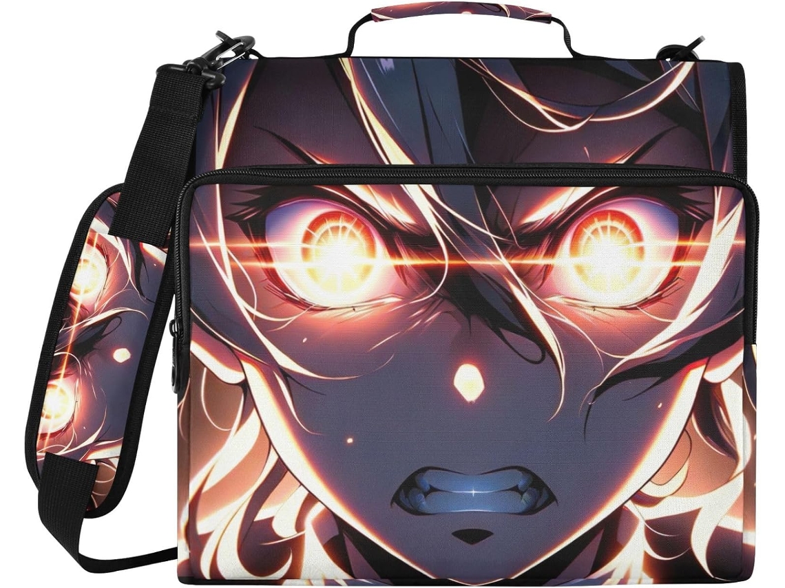 Olhos Brilhantes Bolsa Organizadora Com Zíper Resistente À Água, 3-argolas E Compartimento Laptop