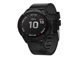 Bracelete para Garmin Fenix 6X Pro 26Mm Couro Fivela de Aço Faixa de Relógio Preta VENISYMLIS