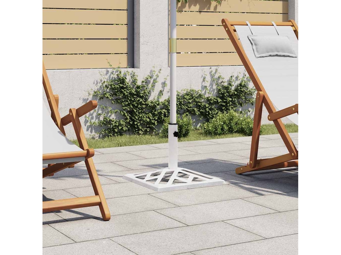 Vidaxl Base Para Guarda-sol Ferro Fundido 44x44x31 Cm Branco