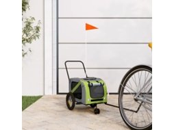 Vidaxl Reboque De Bicicleta P/ Animais Tecido Oxford/ferro Verde/preto