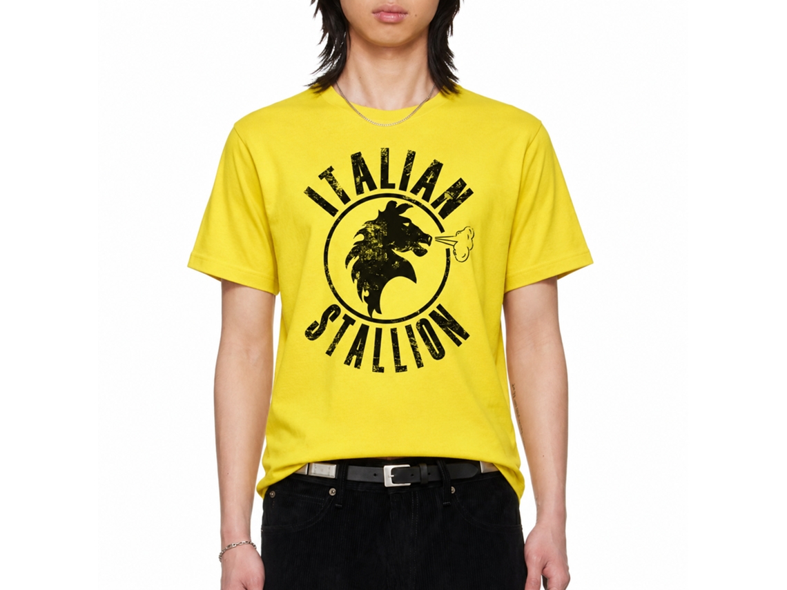Rockinstone Rocky Movie Italian Stallion Solid Yellow Adult T-shirt Size:xxxl