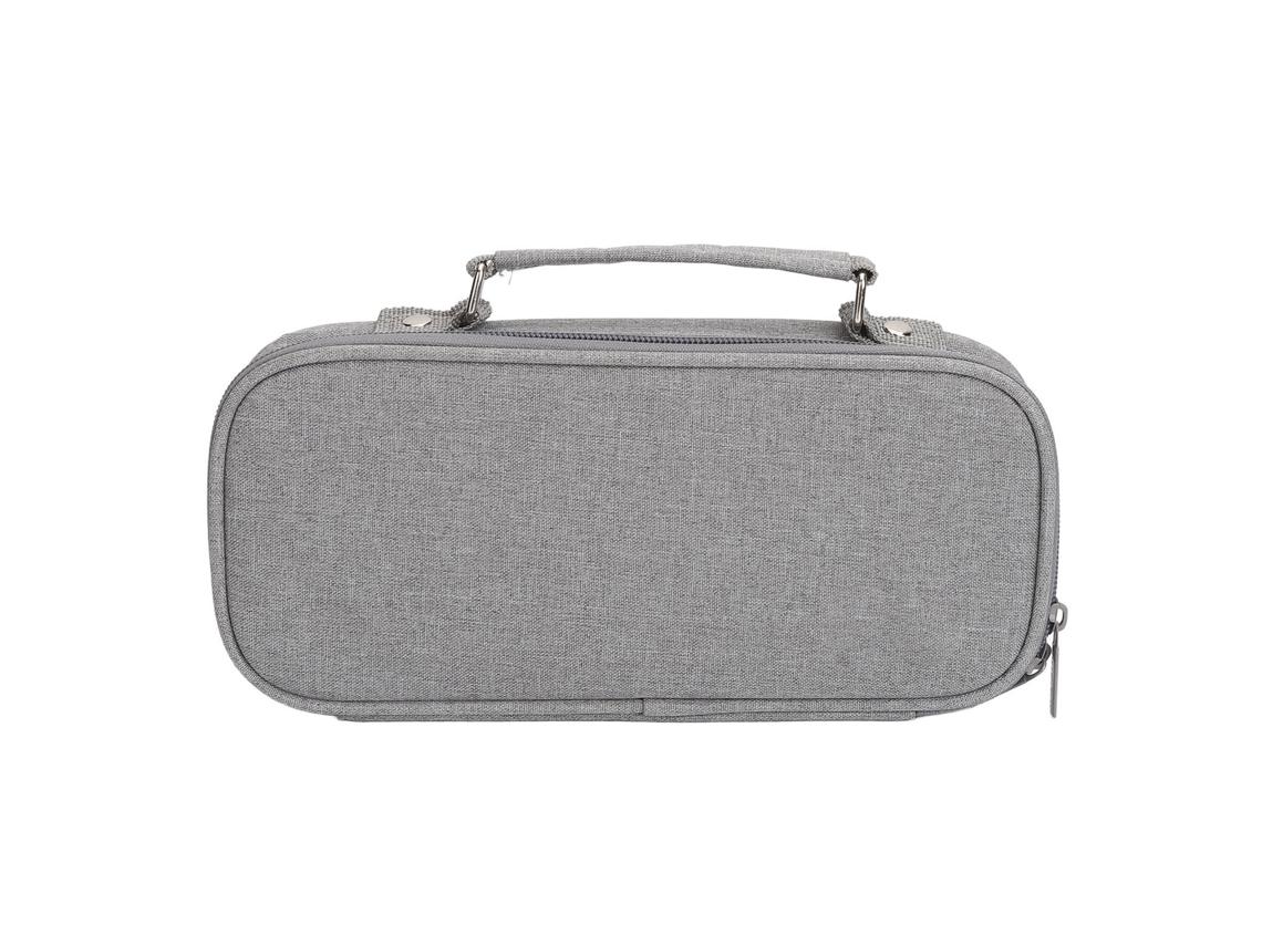 Estuche De Lápices Grande Con Mango Doble Capacidad Canvas Duradero Para Escuela Oficina Viaje Gris