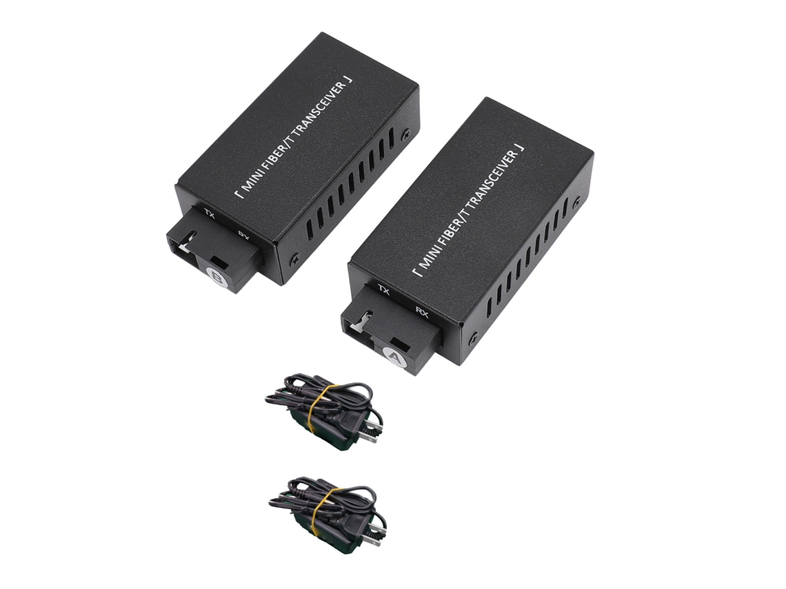 Conversor Óptico-elétrico Mini (100m Fibra Única Modo Simples 1 Óptico 1 Elétrico 25km)