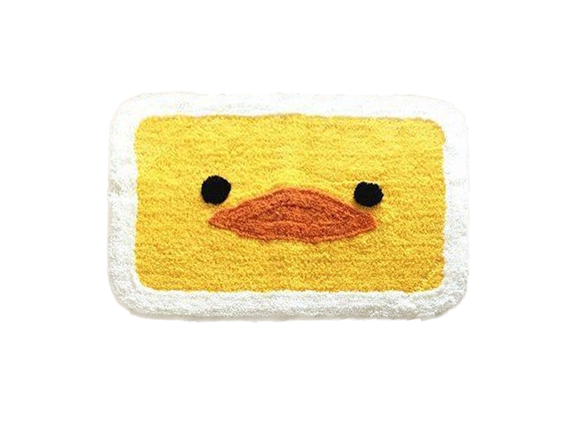 Tapete de Porta Interno Antiaderente Camurça Padrão Pato Amarelo 40x60cm PORTAL