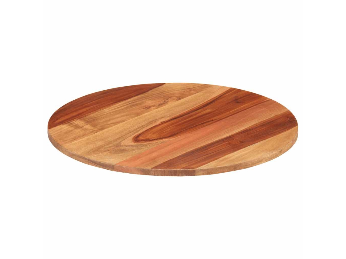 Vidaxl Tampo De Mesa Redondo Madeira De Acácia Maciça 15-16 Mm 50 Cm