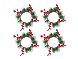 Laxiscreed Coroa De Natal Decorativa Para Porta Com Velas - Conjunto De 4 Peças