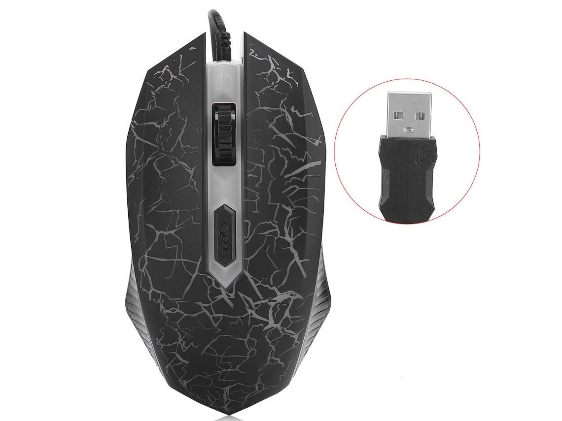 Mouse USB com Fio LAXISCREED (mudo, Iluminado)