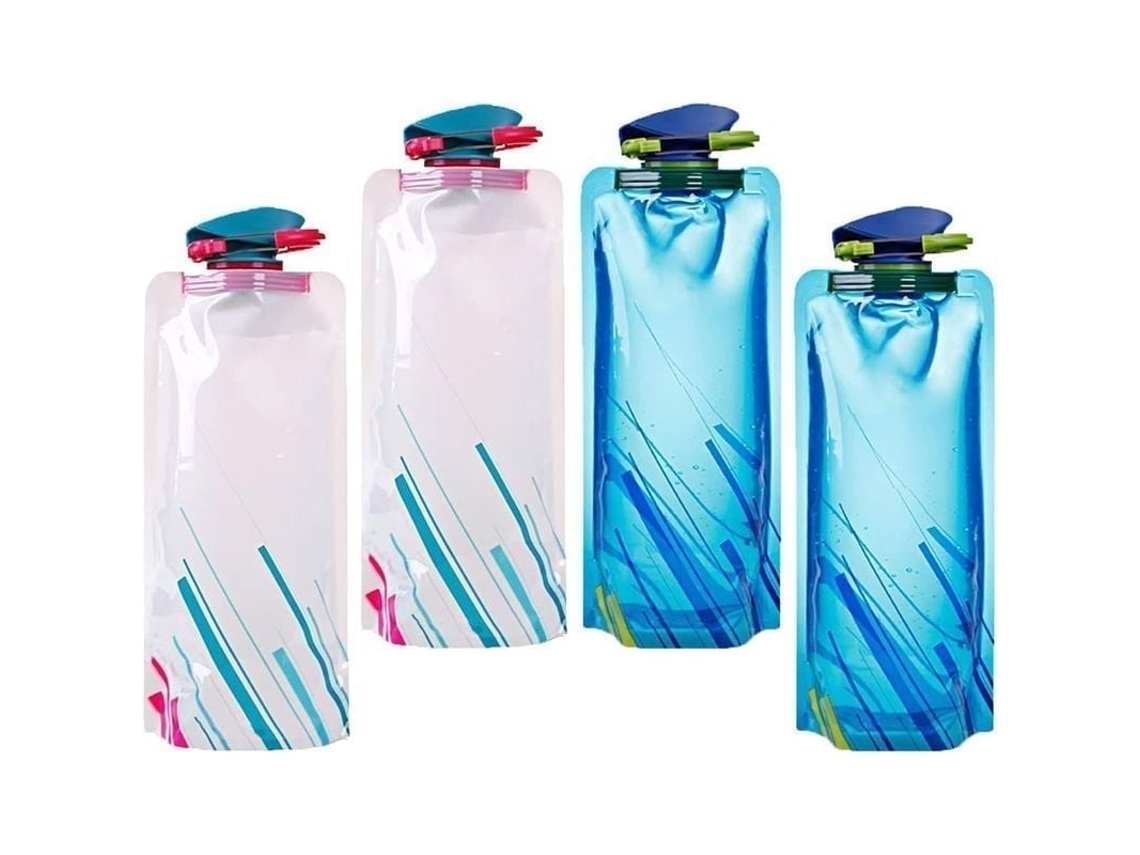 2026 botella de Agua Plegable Linjou 4 Piezas 700ml Bolsa Portátil Reutilizable para Deportes Al Aire Libre